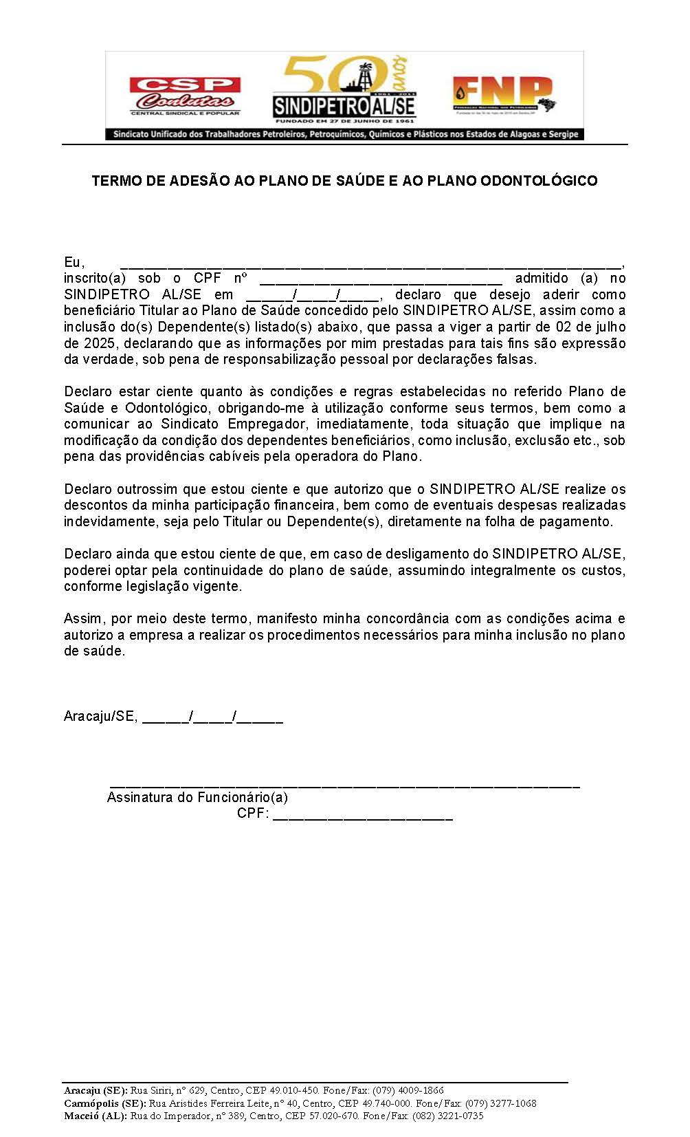 termo de adeso ao plano de sade e odontolgico pagina 1